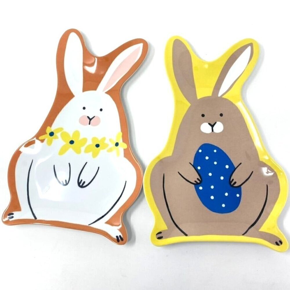 Target 2 Pack Room Essentials™ 6.75" Figural Bunny Appetizer Plates Brown White